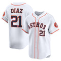 Houston Astros #21 Yainer Diaz White MWATKINS Home Limited Player Jersey