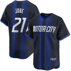 Detroit Tigers #21 Jackson Jobe Navy MWATKINS City Connect Cool Base Stitched Jersey