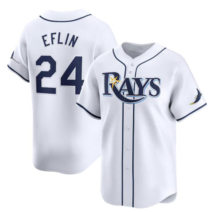 Tampa Bay Rays #24 Zach Eflin White MWATKINS Home Limited Stitched Jersey