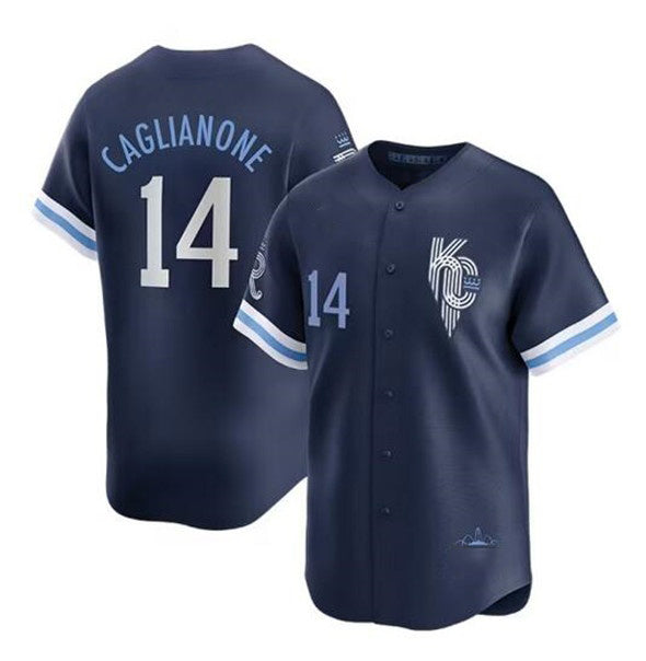 Kansas City Royals #14 Jac Caglianone Navy MWATKINS City Connect Limited Stitched Jersey