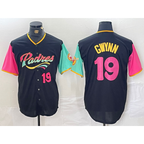 San Diego Padres #19 Tony Gwynn Black MWATKINS City Connect Cool Base Stitched Jerseys