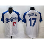 Los Angeles Dodgers #17 Shohei Ohtani Number White Blue MWATKINS Fashion Stitched Cool Base Limited Jerseys