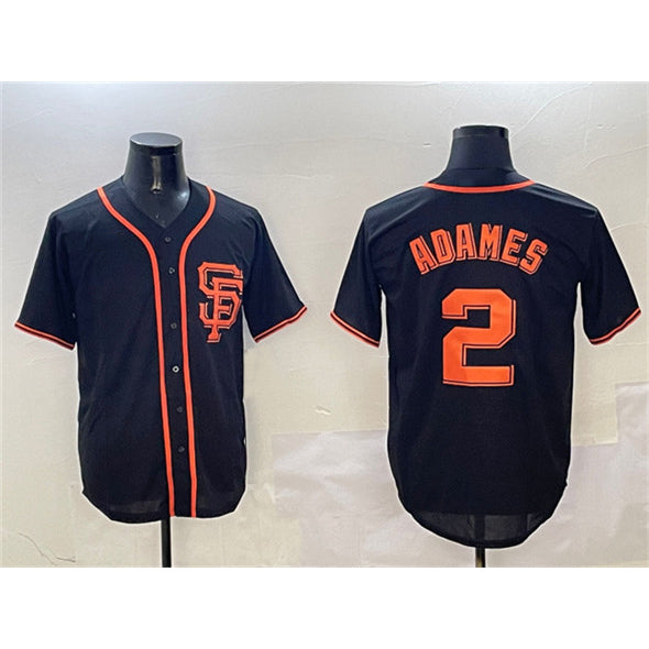 San Francisco Giants #2 Willy Adames Black MWATKINS Cool Base Stitched Jersey