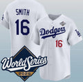 Los Angeles Dodgers #16 Will Smith White MWATKINS 2025 World Series Home Limited Stitched Jersey