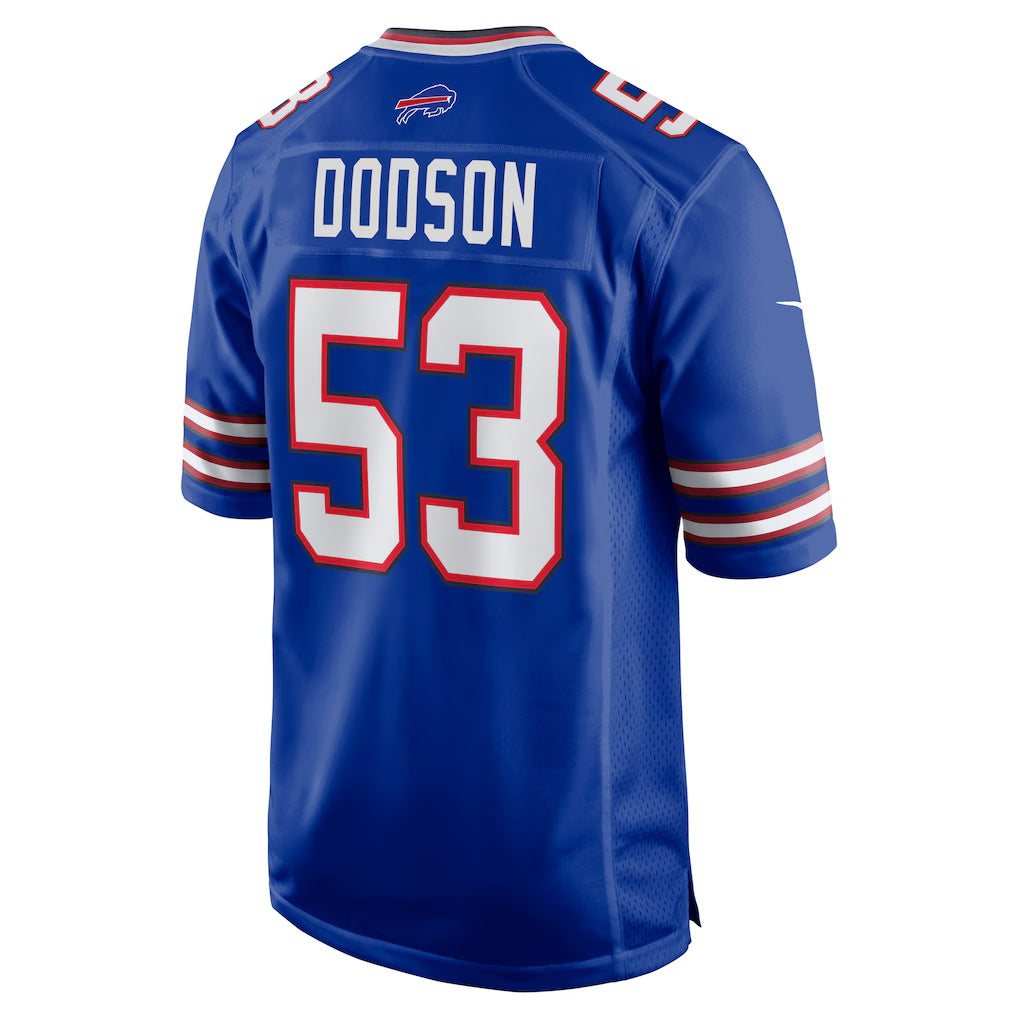 B.Bills #53 Tyrel Dodson Royal MWATKINS Game Player Jersey