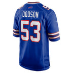 B.Bills #53 Tyrel Dodson Royal MWATKINS Game Player Jersey