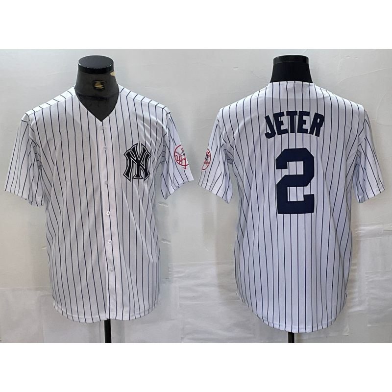 New York Yankees #2 Derek Jeter Name White MWATKINS With Patch 2024 Cool Base Stitched Jersey
