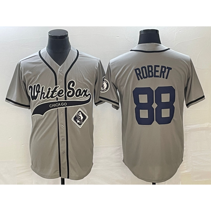 Chicago White Sox #88 Luis Robert Grey MWATKINS Cool Base Stitched Jersey