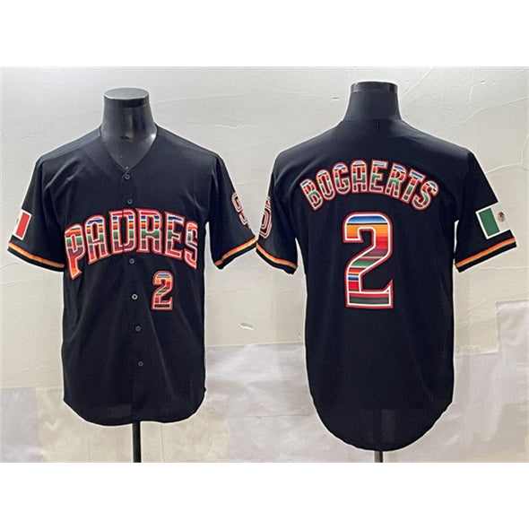 San Diego Padres #2 Xander Bogaerts Black MWATKINS Mexico Cool Base Stitched Jersey