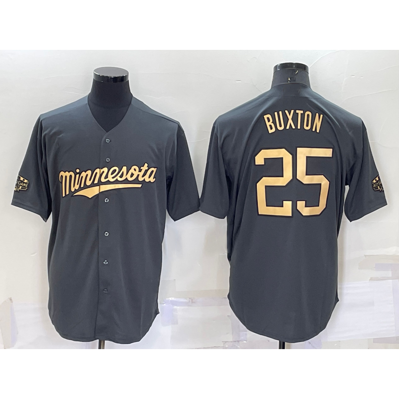 Minnesota Twins #25 Byron Buxton Grey MWATKINS 2022 All Star Stitched Cool Base Jersey