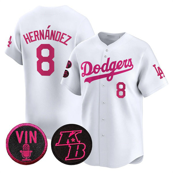 Los Angeles Dodgers #8 Enrique Hernandez White MWATKINS 2026 Mother¡¯s Day Vapor Premier Limited Stitched Jersey