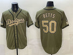 Los Angeles Dodgers #50 Mookie Betts Olive MWATKINS 2026 Armed Forces Day Stitched Jersey 2