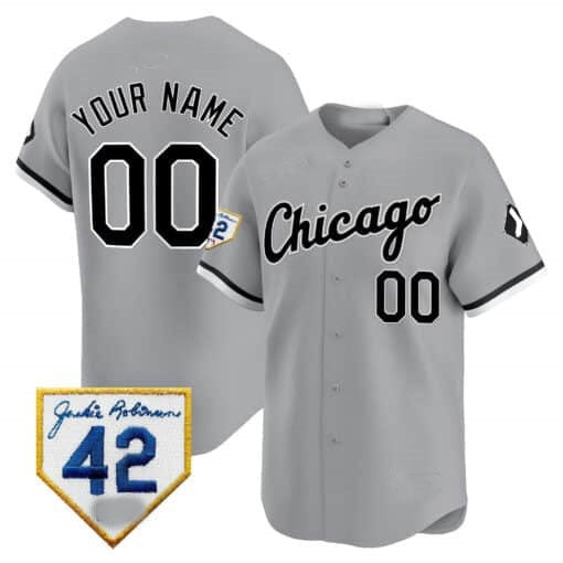 Custom Chicago White Sox 2024 Jackie Robinson Patch Vapor Premier Limited Jersey ¨C Gray MWATKINS