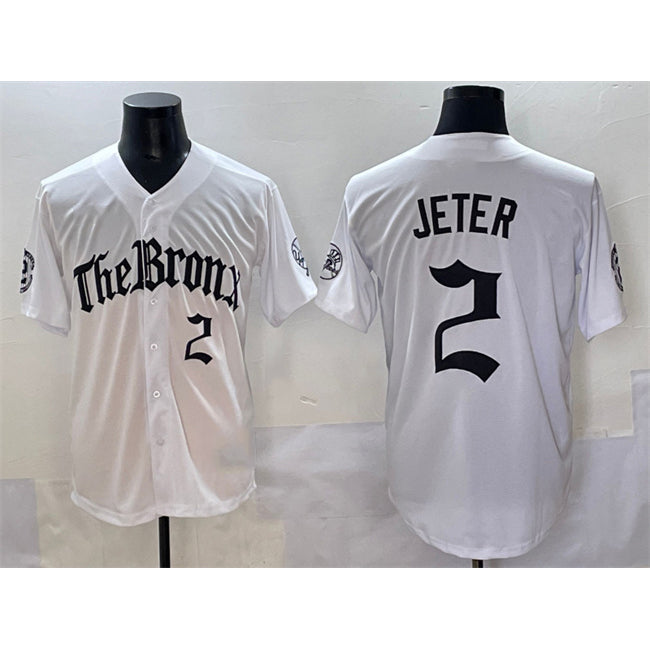 New York Yankees #2 Derek Jeter White MWATKINS 'Gothic Legacy Edition' Vapor Premier Limited Stitched Jersey