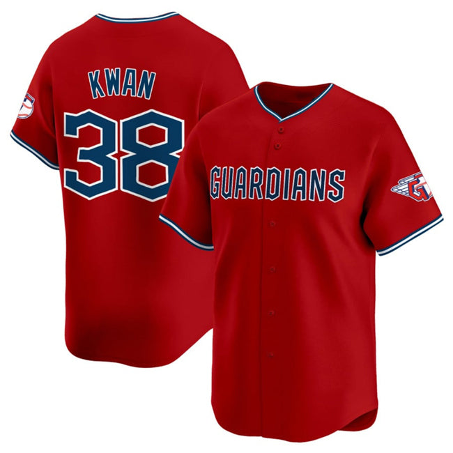 Cleveland Guardians #38 Steven Kwan Red MWATKINS Alternate Limited Stitched Jersey