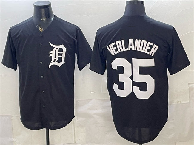Detroit Tigers #35 Justin Verlander Black MWATKINS Limited Stitched Jersey