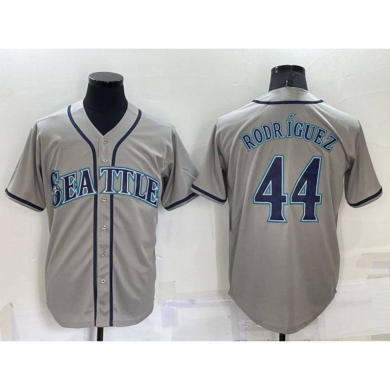 Seattle Mariners #44 Julio Rodriguez Grey MWATKINS Stitched Cool Base Jersey