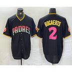 San Diego Padres #2 Xander Bogaerts Black MWATKINS Fashion Jersey