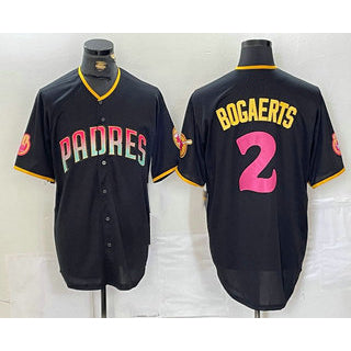 San Diego Padres #2 Xander Bogaerts Black MWATKINS Fashion Jersey