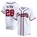 Atlanta Braves #28 Matt Olson White MWATKINS Home Limited Player Jersey