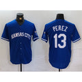 Kansas City Royals #13 Salvador Perez Royal MWATKINS Cool Base Stitched Jersey