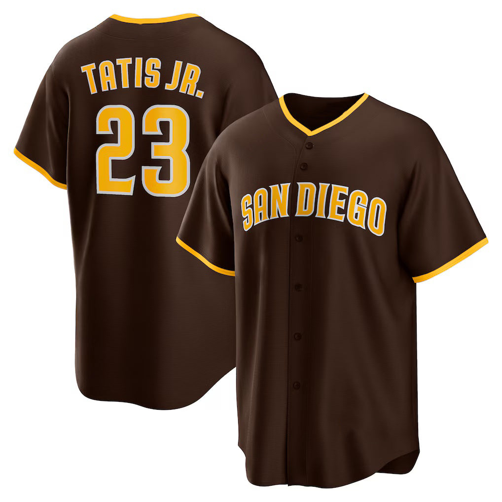 San Diego Padres #23 Fernando Tatis Jr. Brown MWATKINS Alternate Replica Player Jersey