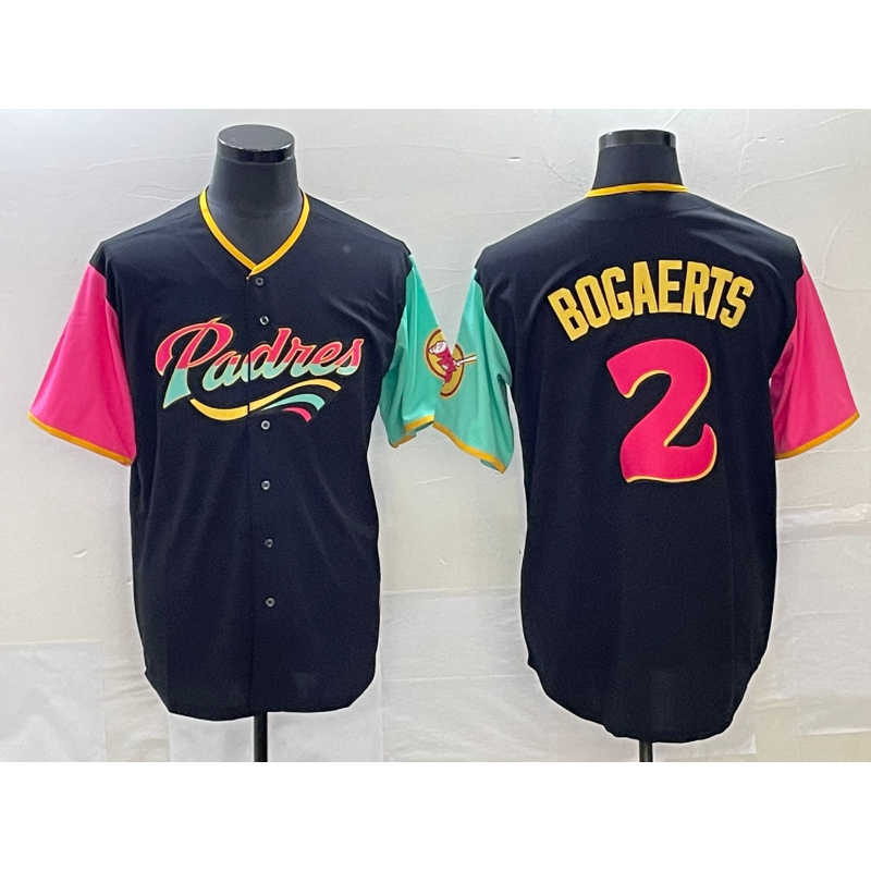 San Diego Padres #2 Xander Bogaerts 2022 Black MWATKINS City Connect Cool Base Stitched Jersey