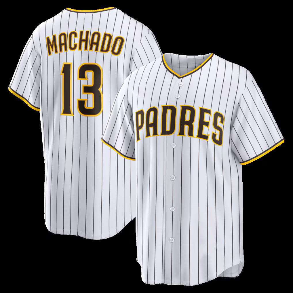 San Diego Padres #13 Manny Machado White MWATKINS Home Replica Player Jersey 2