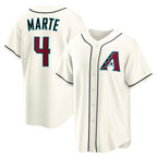 Arizona Diamondbacks #4 Ketel Marte Cream MWATKINS Home Replica Jersey