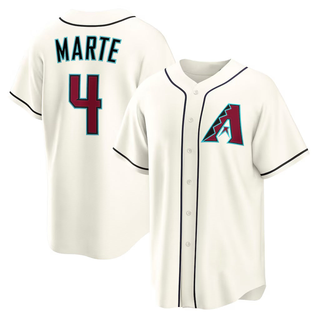 Arizona Diamondbacks #4 Ketel Marte Cream MWATKINS Home Replica Jersey