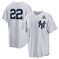New York Yankees #22 Juan Soto White MWATKINS 2024 World Series Cool Base Stitched Jersey