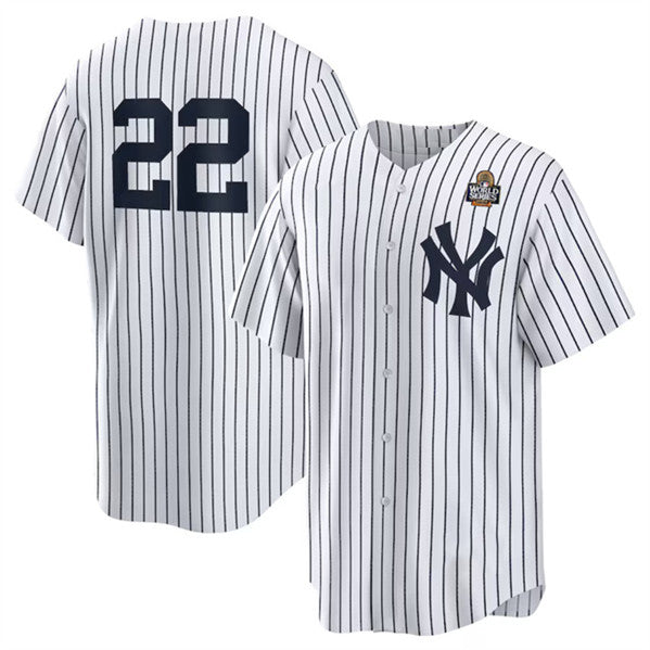 New York Yankees #22 Juan Soto White MWATKINS 2024 World Series Cool Base Stitched Jersey