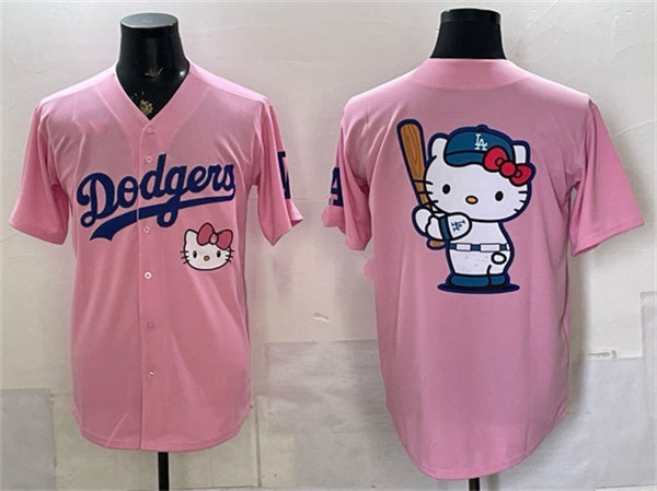 Los Angeles Dodgers Team Big Logo Pink MWATKINS 2025 Hello Kitty Vapor Limited Stitched Jersey
