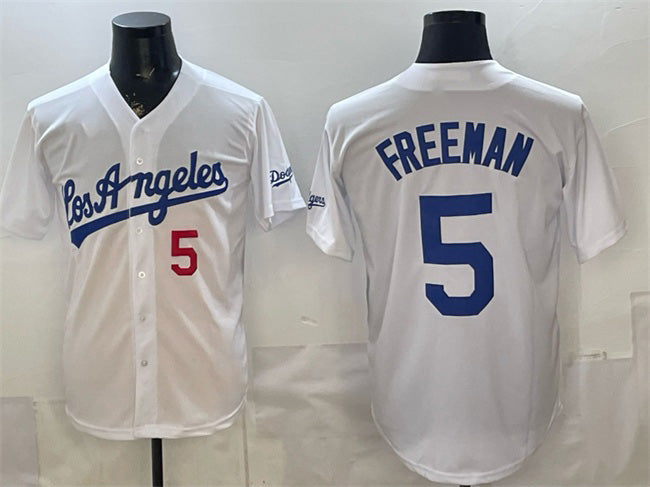 Los Angeles Dodgers #5 Freddie Freeman White MWATKINS Alternate Stadium Stitched Jersey