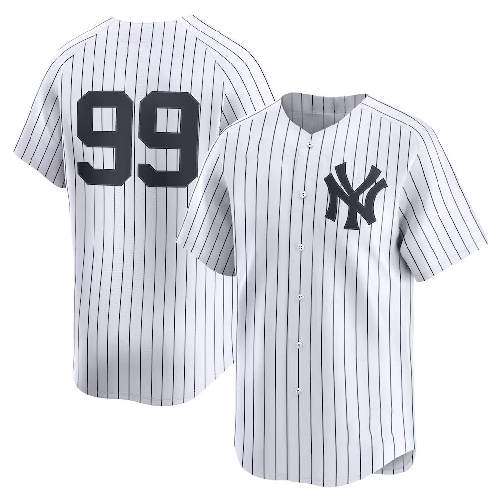 New York Yankees #99 Aaron Judge White MWATKINS Home Limited Player Jersey