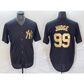 New York Yankees #99 Aaron Judge Black Gold MWATKINS Cool Base Stitched Jersey