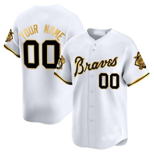 Custom Atlanta Braves Peaches n¡¯ Cream Vapor Premier Limited Jersey ¨C White MWATKINS