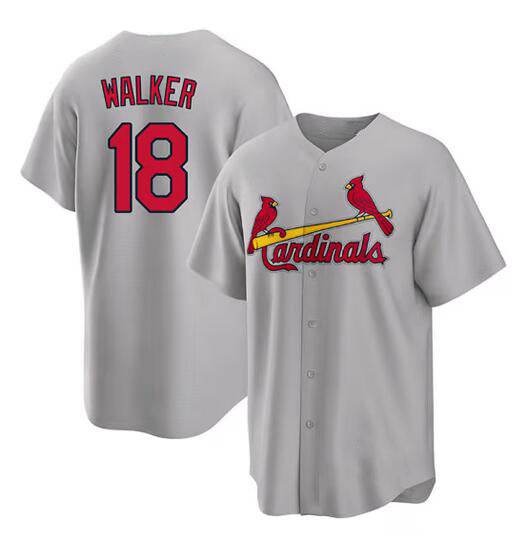 St. Louis Cardinals #18 Jordan Walker Grey MWATKINS Cool Base Stitched Jersey