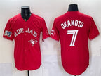 Toronto Blue Jays #7 Kazuma Okamoto Red MWATKINS 50 Seasons Patch Stitched Jersey