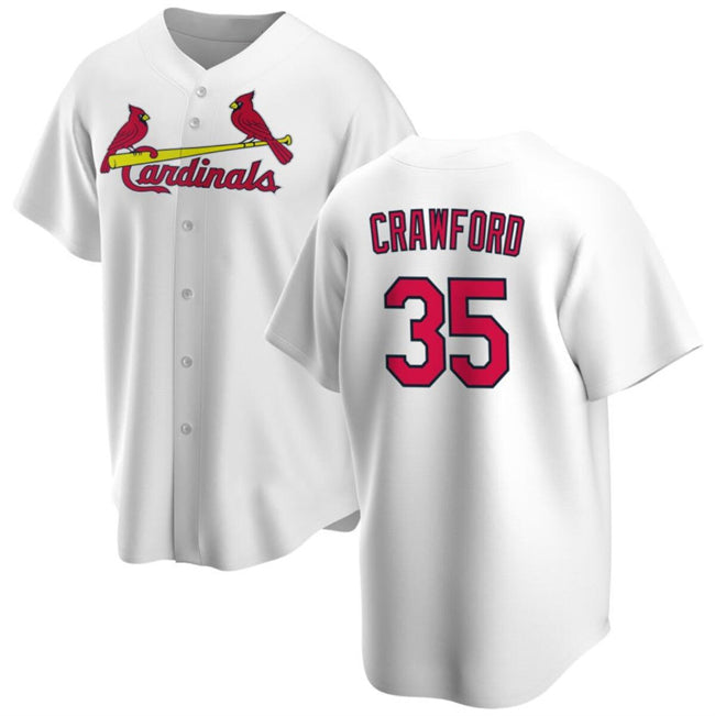 St. Louis Cardinals #35 Brandon Crawford White MWATKINS Cool Base Stitched Jersey