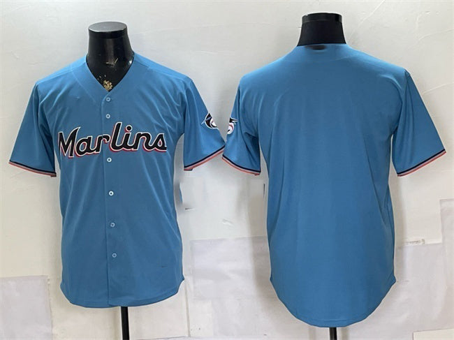 Miami Marlins Blank Blue MWATKINS Cool Base Stitched Jersey