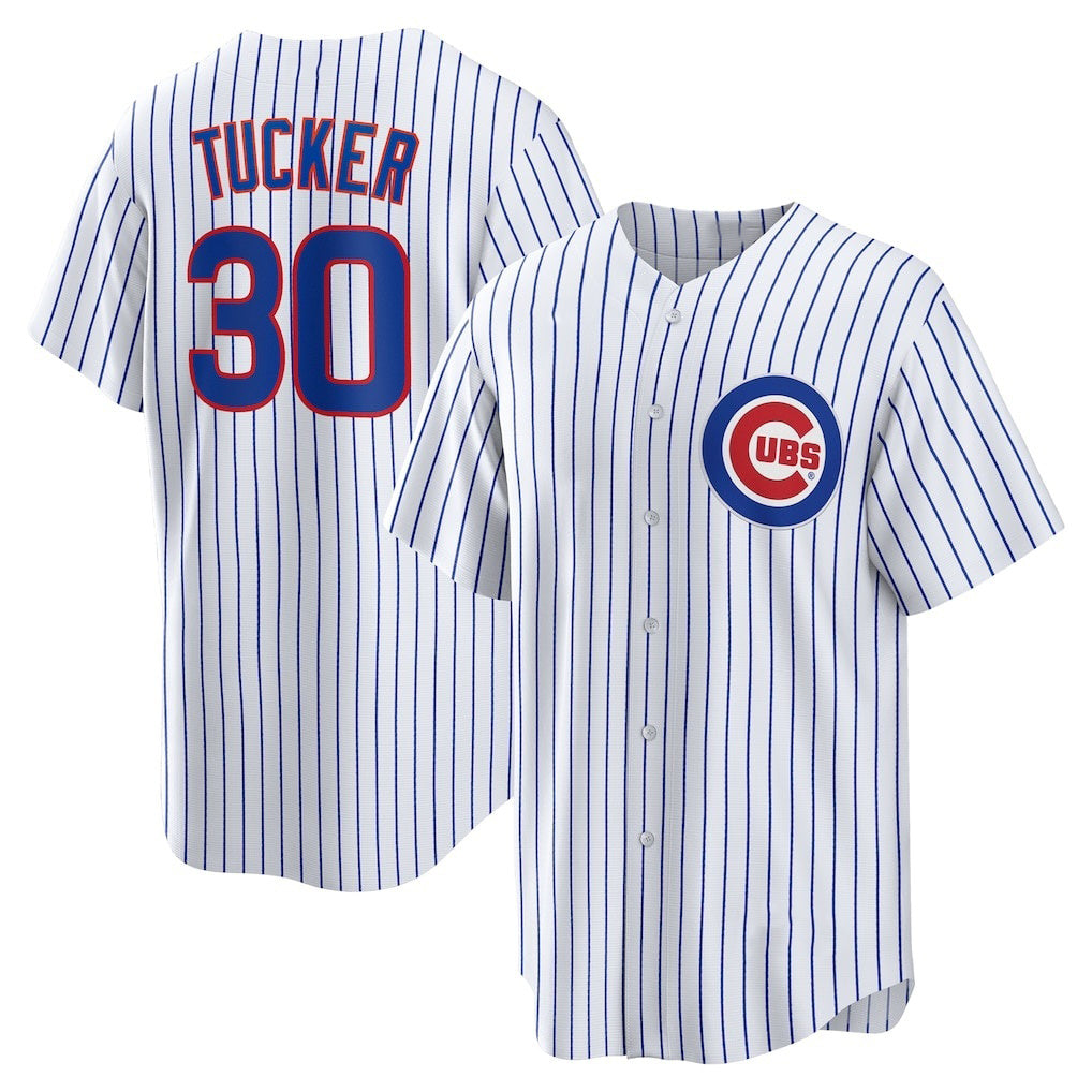 Chicago Cubs #30 Kyle Tucker White MWATKINS Home Replica Player Jersey