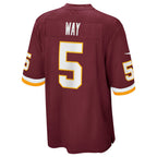 W.Football Team #5 Tress Way Game Jersey - Burgundy MWATKINS