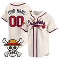 Custom Atlanta Braves x One Piece Cream MWATKINS Vapor Premier Limited Jersey - Stitched