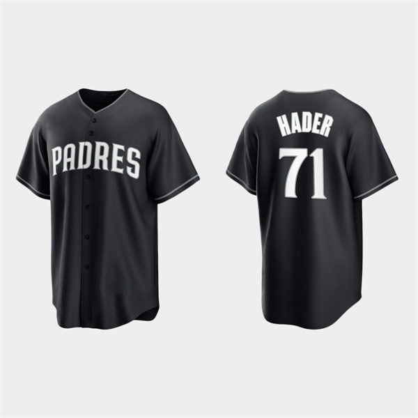 San Diego Padres #71 Josh Hader Black White MWATKINS Collection Jersey