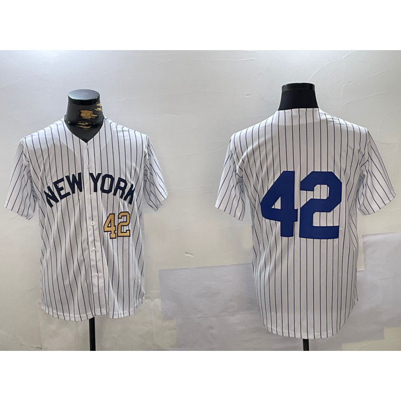 New York Yankees #42 Jackie Robinson White MWATKINS Cool Base Stitched Jerseys