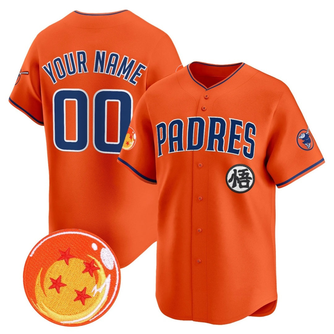 Custom San Diego Padres x Dragon Ball Orange MWATKINS Vapor Premier Limited Jersey - All Stitched