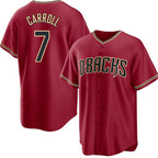Arizona Diamondbacks #7 Corbin Carroll Red MWATKINS Cool Base Stitched Jersey
