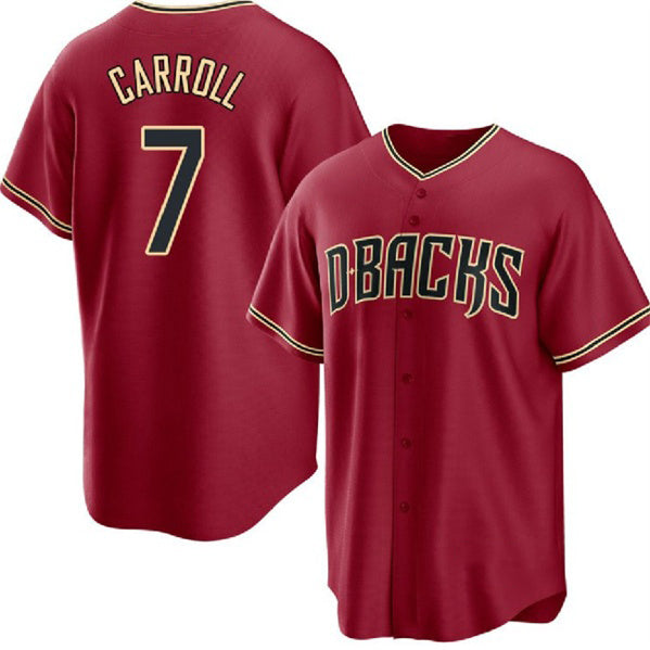 Arizona Diamondbacks #7 Corbin Carroll Red MWATKINS Cool Base Stitched Jersey