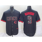 Cincinnati Reds #9 Joe Burrow Black MWATKINS 2023 City Connect Cool Base Stitched Jersey